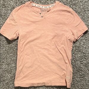 Guess Light Pink Henley T-Shirt